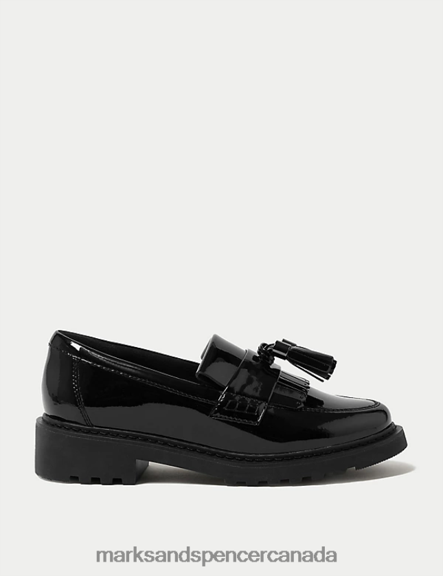 Marks and Spencer Canada - School Uniform 20VTD9869 Black Kids Marks & Spencer Leather Slip-on School Shoes