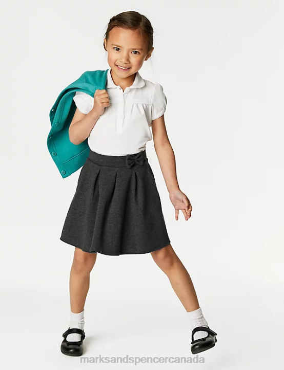 Marks and Spencer sale - Marks & Spencer Kids Jersey Pleated School Skirt School Uniform Grey 20VTD9059