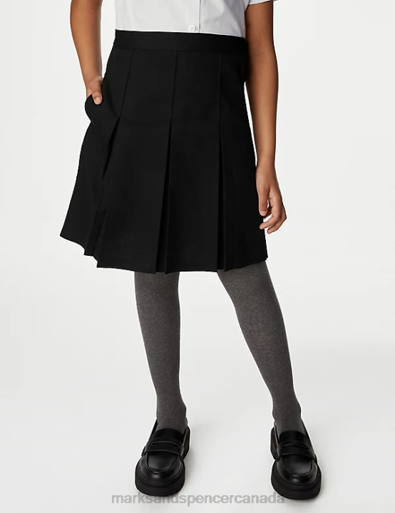 Marks & Spencer Kids Permanent Pleats School Skirt School Uniform Black 20VTD9073 - Marks and Spencer online