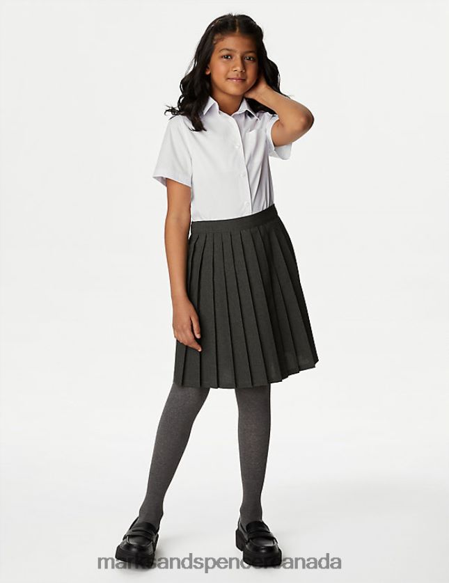 School Uniform 20VTD9266 Grey Kids Marks & Spencer Easy Dressing Pull On School Skirt - Marks and Spencer Canada locations