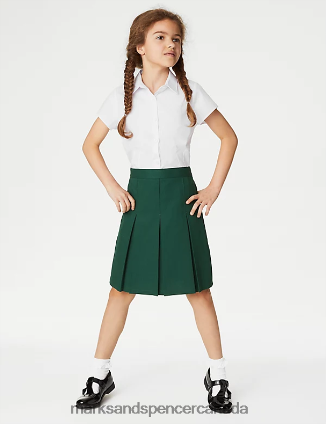 Marks and Spencer Canada - School Uniform 20VTD9359 Green Kids Marks & Spencer Permanent Pleats School Skirt