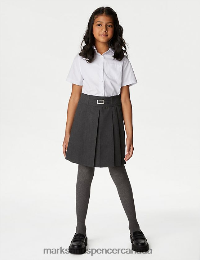 School Uniform 20VTD9901 Grey Kids Marks & Spencer Permanent Pleats School Skirt - Marks and Spencer online