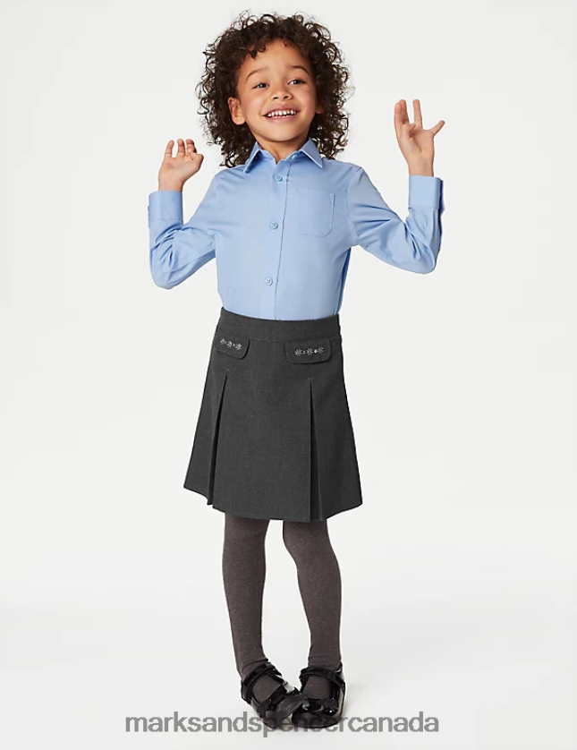 School Uniform 20VTD9948 Grey Kids Marks & Spencer Embroided School Skirt - Marks and Spencer Canada locations