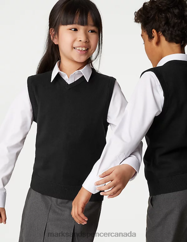 Marks and Spencer Canada - Kids Black School Uniform Marks & Spencer Pure Cotton School Tank Top 20VTD8049