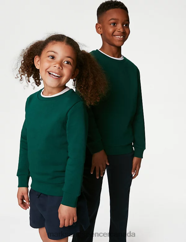 Kids Bottle Green School Uniform Marks & Spencer Regular Fit School Sweatshirt 20VTD8238 - Marks and Spencer online