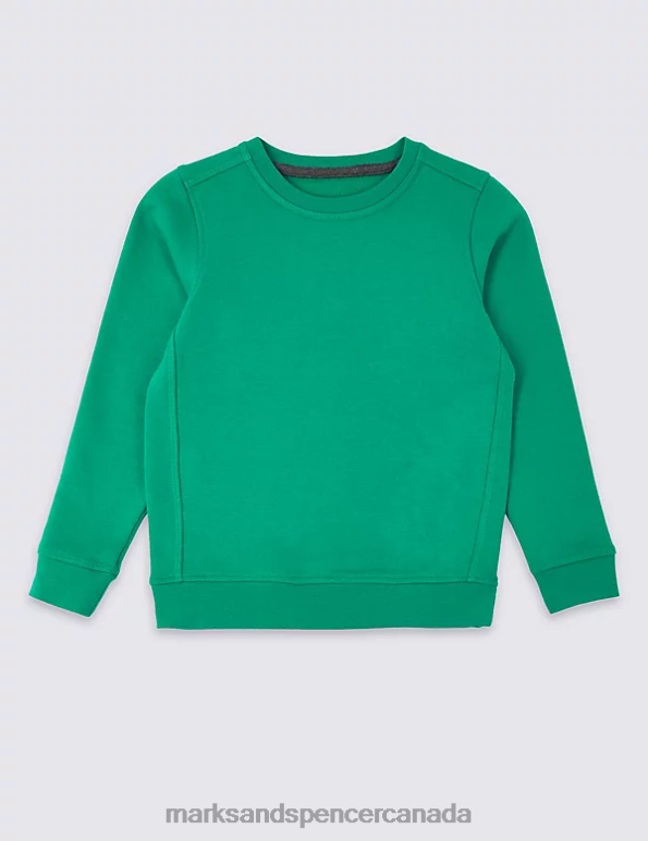 Kids Emerald School Uniform Marks & Spencer Crew Neck Sweatshirt 20VTD8742 - Marks and Spencer online