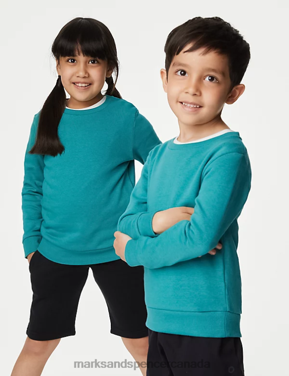 Marks and Spencer near me - Kids Jade School Uniform Marks & Spencer Cotton Crew Neck Sweatshirt 20VTD8653