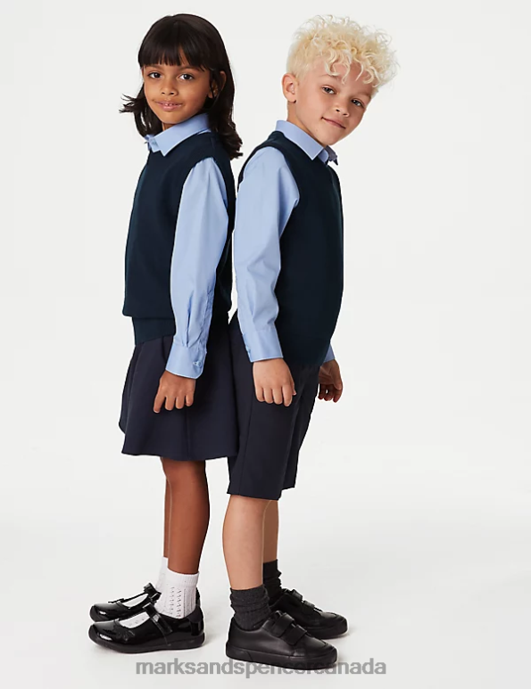 Kids Navy School Uniform Marks & Spencer Pure Cotton School Tank Top 20VTD8048 - Marks and Spencer outlet