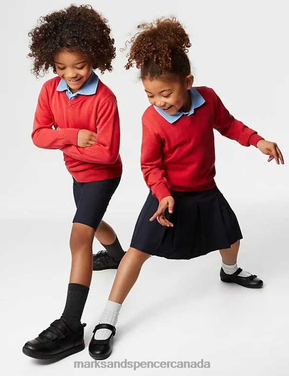 Marks and Spencer near me - Kids Red School Uniform Marks & Spencer 2pk Pure Cotton School Jumper 20VTD8054