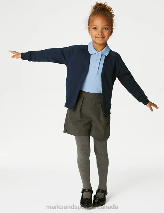 Marks and Spencer sale - Marks & Spencer Kids Cotton Rich StayNew School Cardigan School Uniform Navy 20VTD9039