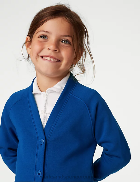 Marks and Spencer near me - Marks & Spencer Kids Cotton Rich StayNew School Cardigan School Uniform Royal Blue 20VTD9038