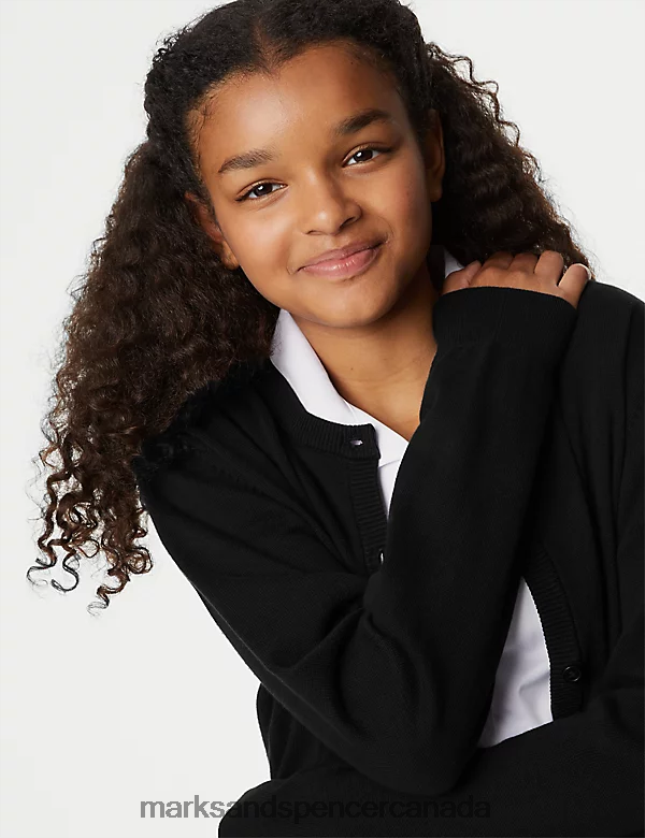 Marks and Spencer near me - School Uniform 20VTD9394 Black Kids Marks & Spencer Pure Cotton School Cardigan