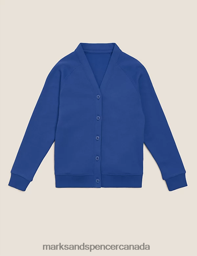 School Uniform 20VTD9935 Royal Blue Kids Marks & Spencer Cotton Regular Fit School Cardigan - Marks and Spencer outlet