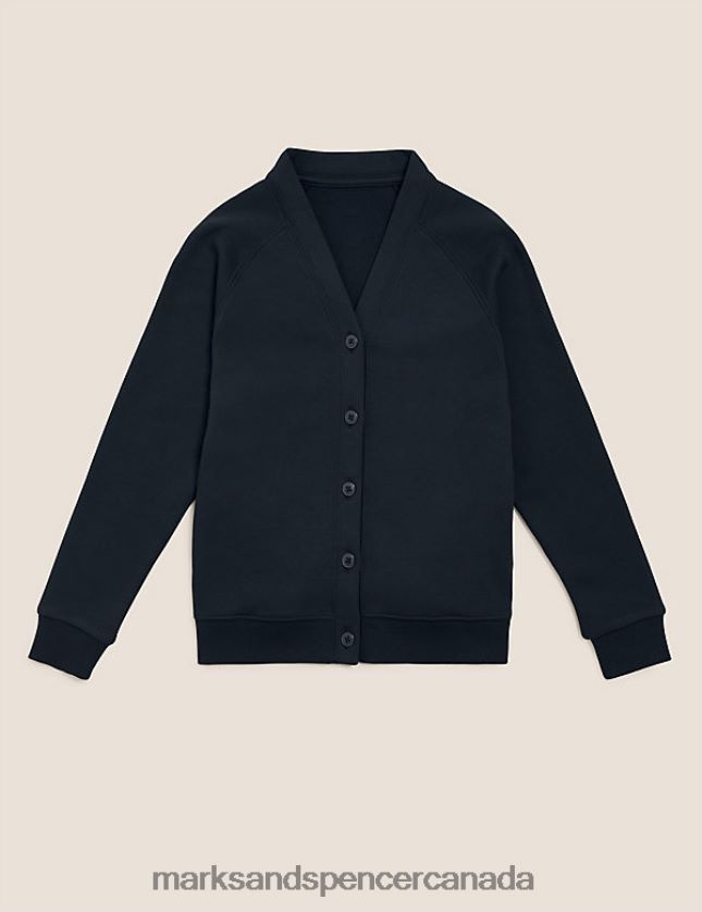 Marks and Spencer near me - School Uniform 20VTD9937 Dark Navy Kids Marks & Spencer Cotton Regular Fit School Cardigan