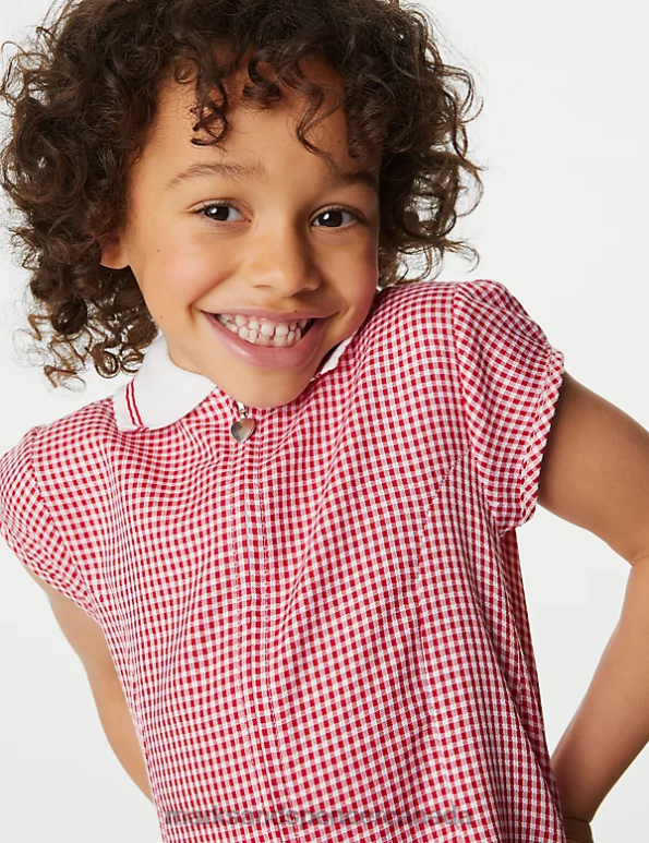 Kids Red School Uniform Marks & Spencer Gingham Pleated School Dress 20VTD8866 - Marks and Spencer Canada locations