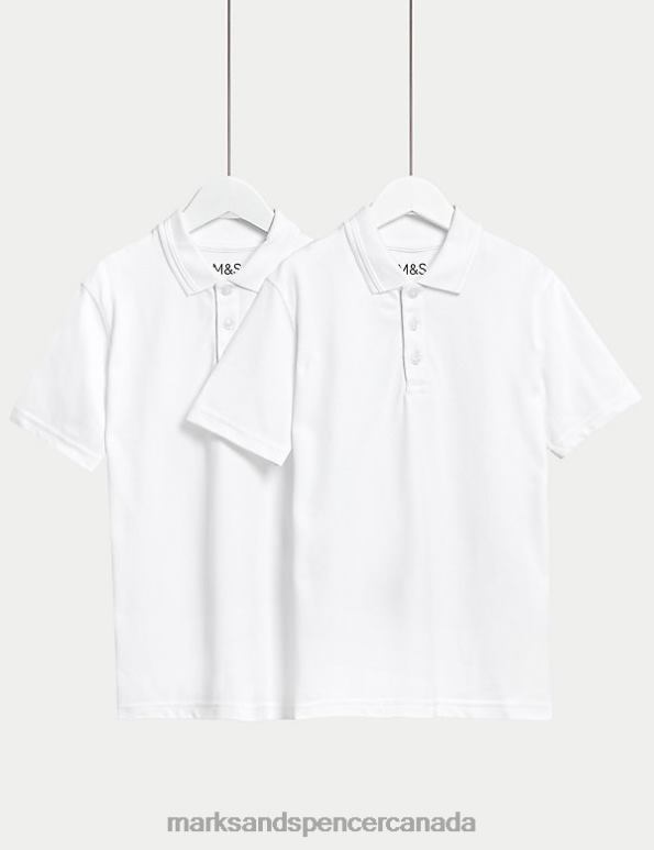 Marks and Spencer near me - Kids White School Uniform Marks & Spencer 2pk Stain Resist School Polo Shirts 20VTD7932