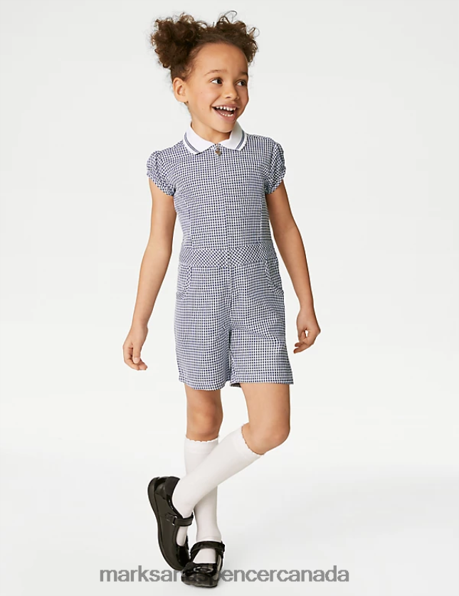 Marks and Spencer near me - School Uniform 20VTD9328 Navy Kids Marks & Spencer Gingham School Playsuit