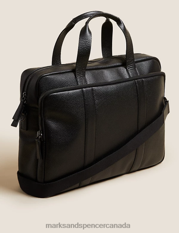 Marks and Spencer near me - Men Black Accessories Marks & Spencer Leather Briefcase 20VTD6339