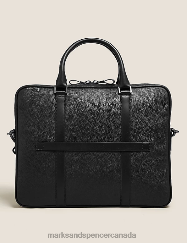 Men Black Accessories Marks & Spencer Leather Laptop Bag 20VTD3317 - Marks and Spencer Canada locations