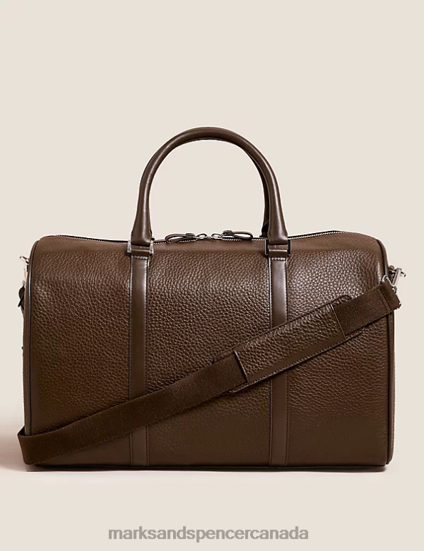 Marks and Spencer Canada - Men Brown Accessories Marks & Spencer Leather Weekend Bag 20VTD6026