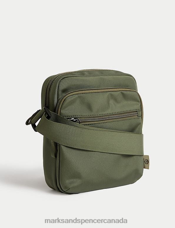 Men Khaki Accessories Marks & Spencer Recycled Polyester Pro-Tect Cross Body Bag 20VTD6321 - Marks and Spencer outlet