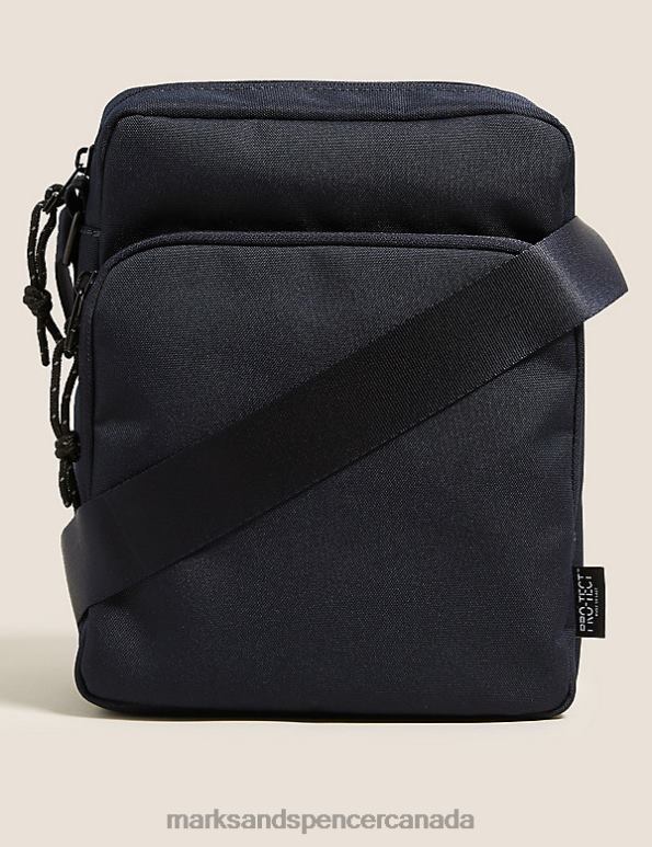 Marks and Spencer sale - Men Navy Accessories Marks & Spencer Recycled Polyester Pro-Tect Cross Body Bag 20VTD6155