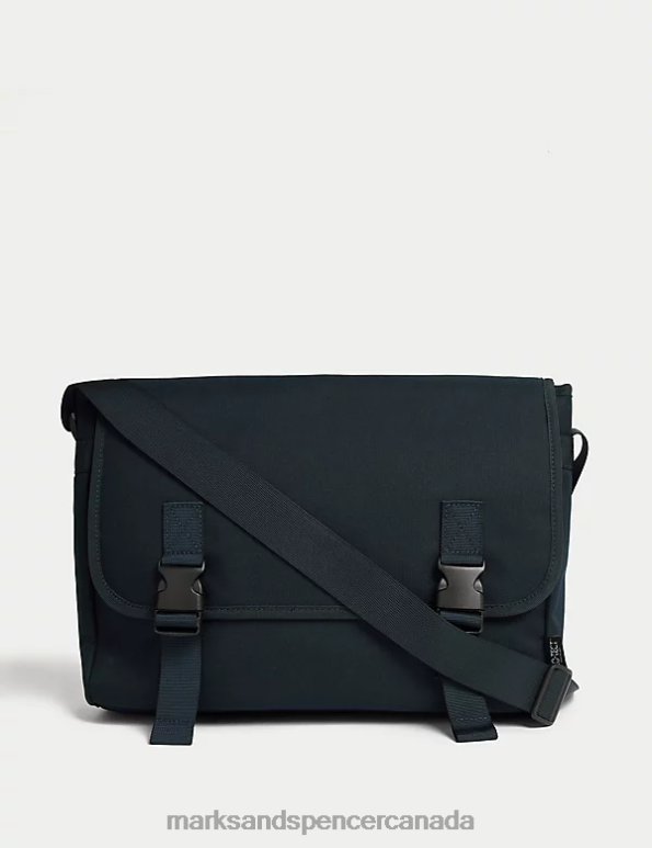 Men Navy Accessories Marks & Spencer Recycled Polyester Pro-Tect Messenger Bag 20VTD5889 - Marks and Spencer Canada locations