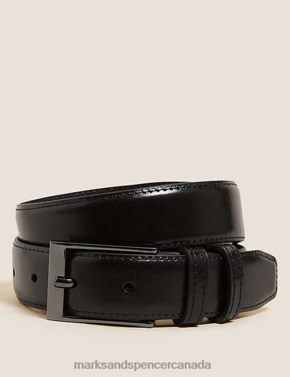 Marks and Spencer sale - Men Black Accessories Marks & Spencer Leather Smart Belt 20VTD6826