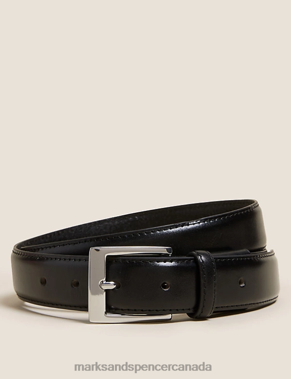 Marks and Spencer near me - Men Black Accessories Marks & Spencer Leather Stretch Belt 20VTD6285