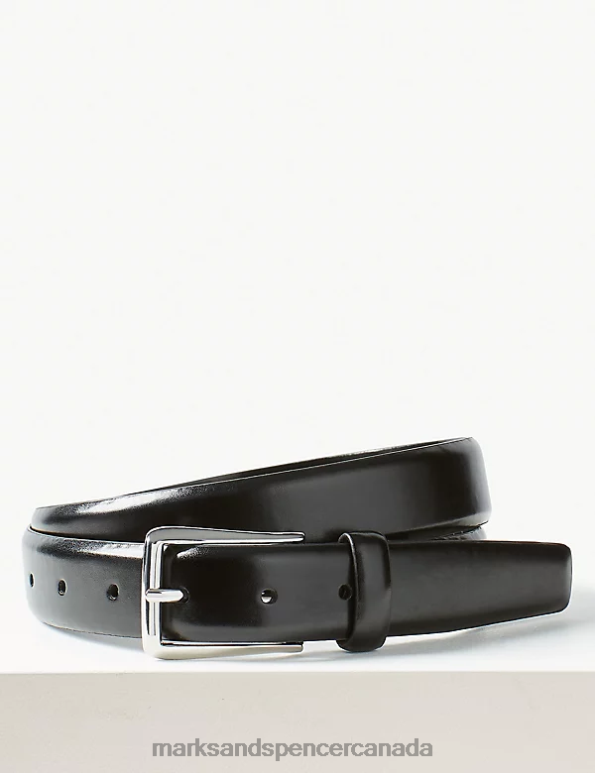 Marks and Spencer Canada - Men Black Accessories Marks & Spencer Rectangular Buckle Smart Belt 20VTD7209