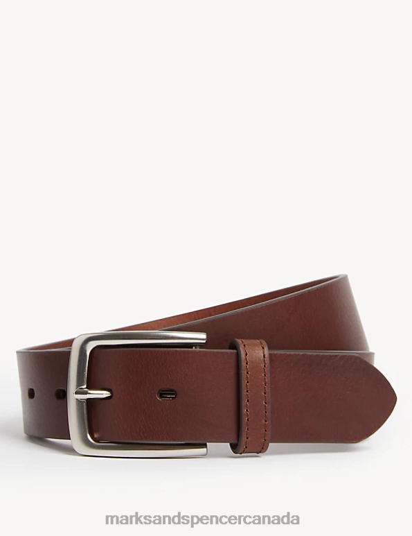 Men Brown Accessories Marks & Spencer Leather Casual Belt 20VTD4931 - Marks and Spencer online