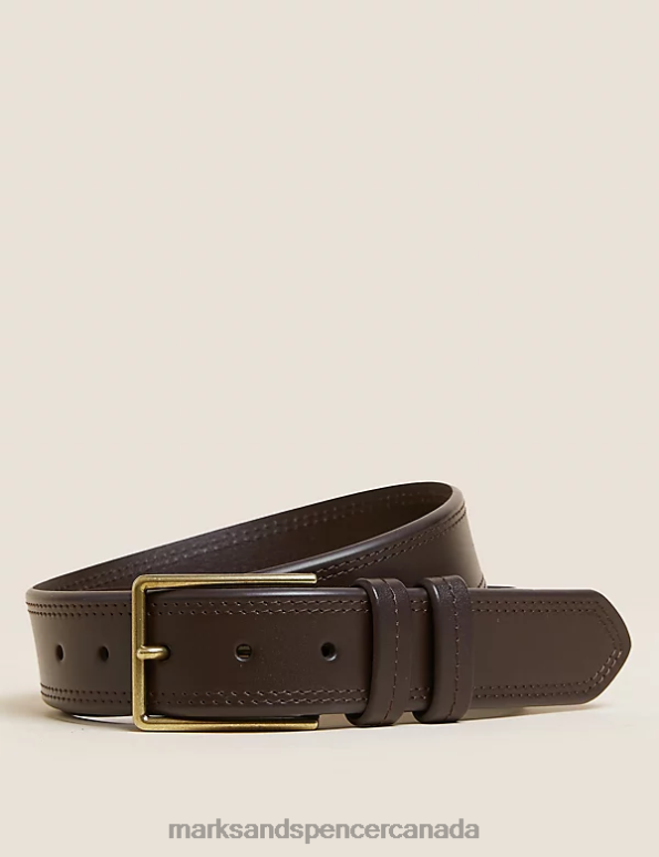 Marks and Spencer near me - Men Brown Accessories Marks & Spencer Leather Stitch Detail Belt 20VTD7265