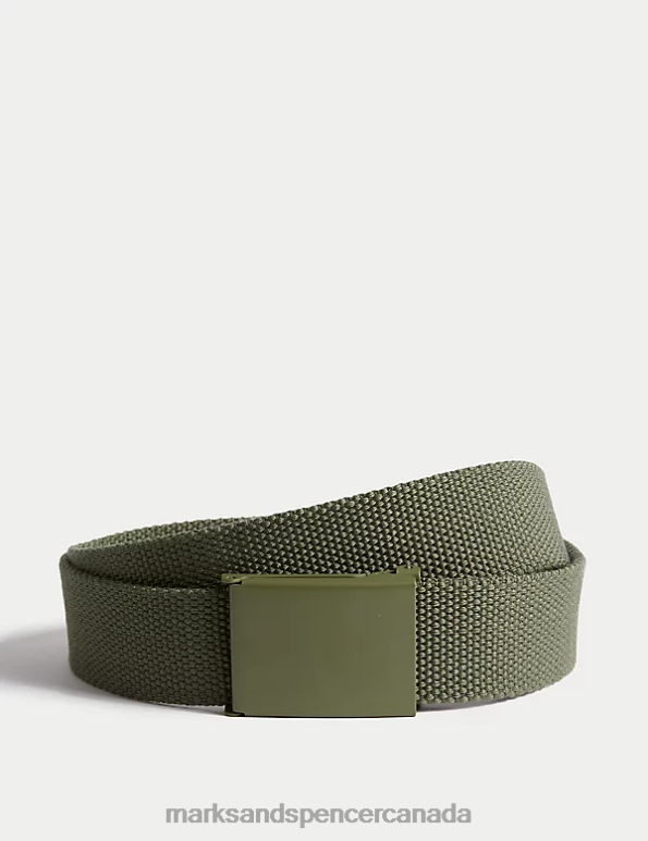 Men Khaki Accessories Marks & Spencer Textured Belt 20VTD5420 - Marks and Spencer online