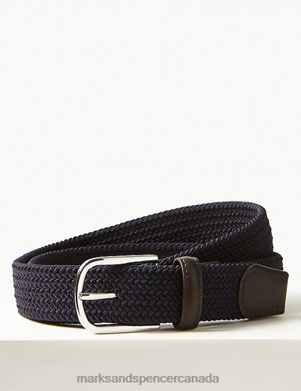 Marks and Spencer Canada - Men Navy Accessories Marks & Spencer Stretch Woven Belt 20VTD5814