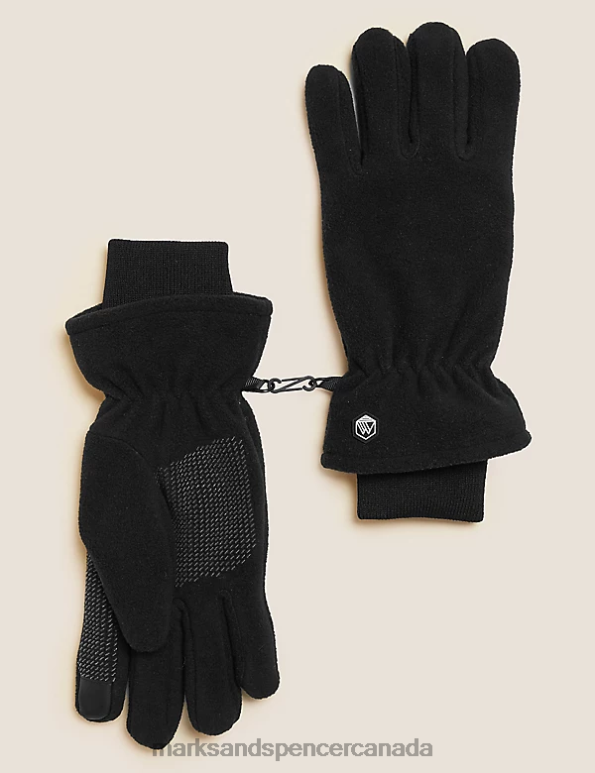 Marks and Spencer sale - Men Black Accessories Marks & Spencer Fleece Gloves 20VTD6342