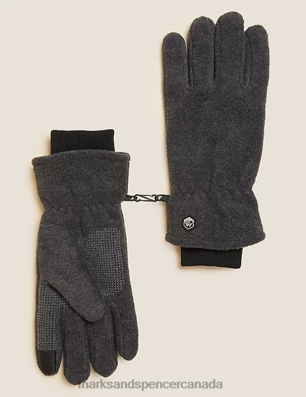 Marks and Spencer near me - Men Charcoal Accessories Marks & Spencer Fleece Gloves 20VTD6341