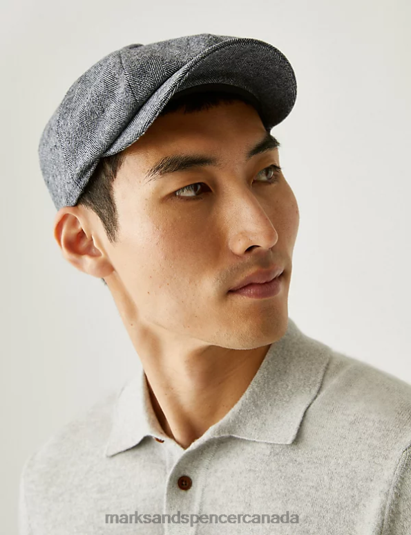 Marks and Spencer Canada - Men Grey Mix Accessories Marks & Spencer Wool Blend Baker Hat 20VTD6876