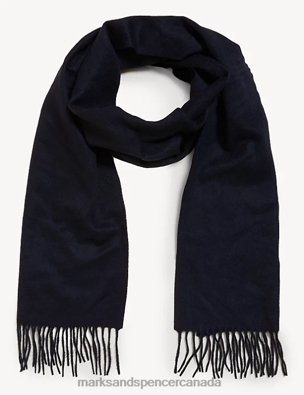 Marks and Spencer Canada - Men Navy Accessories Marks & Spencer Pure Cashmere Scarf 20VTD6450