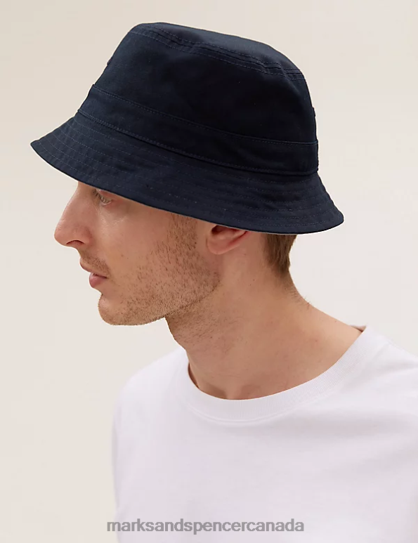 Marks and Spencer sale - Men Navy/Grey Accessories Marks & Spencer Reversible Bucket Hat 20VTD6744