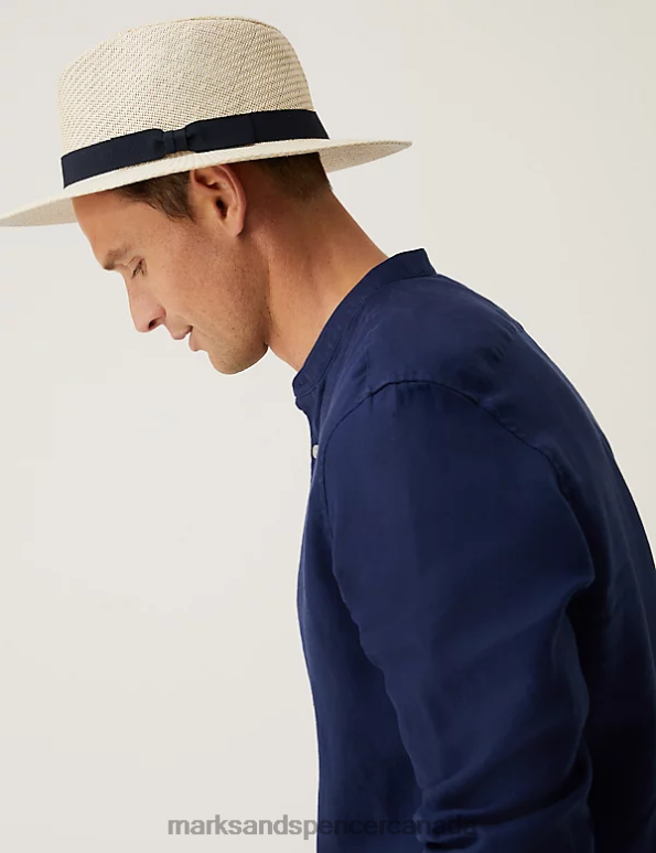 Men Stone Accessories Marks & Spencer Textured Broad Brim Ambassador Hat 20VTD5643 - Marks and Spencer Canada locations