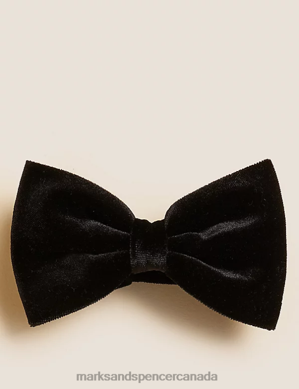 Men Black Accessories Marks & Spencer Velvet Bow Tie 20VTD5760 - Marks and Spencer online