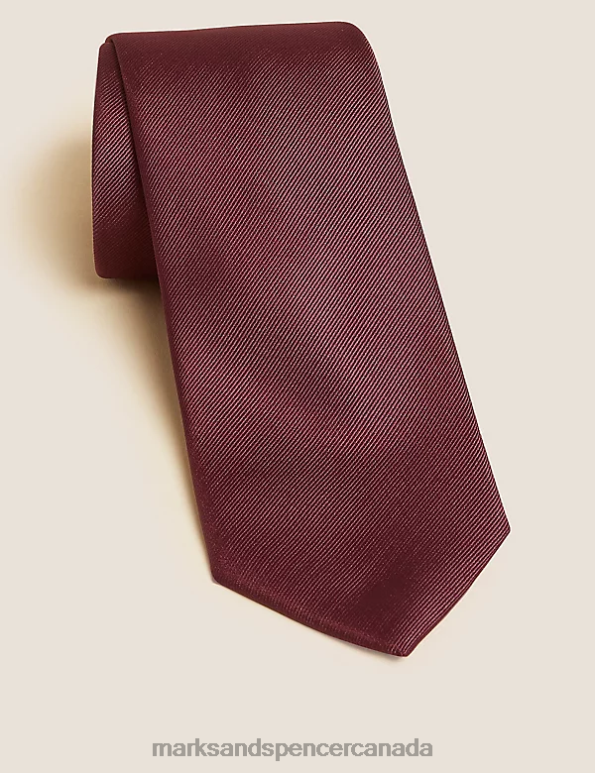 Marks and Spencer sale - Men Burgundy Accessories Marks & Spencer Machine Washable Tie 20VTD6972