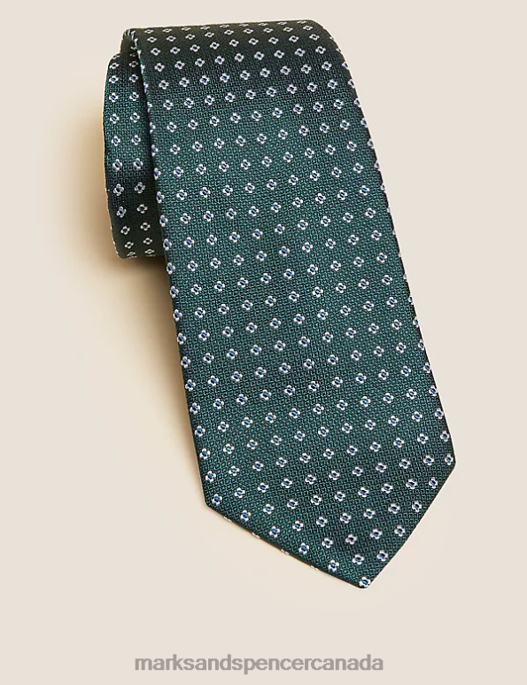 Marks and Spencer sale - Men Green Accessories Marks & Spencer Foulard Pure Silk Tie 20VTD5933