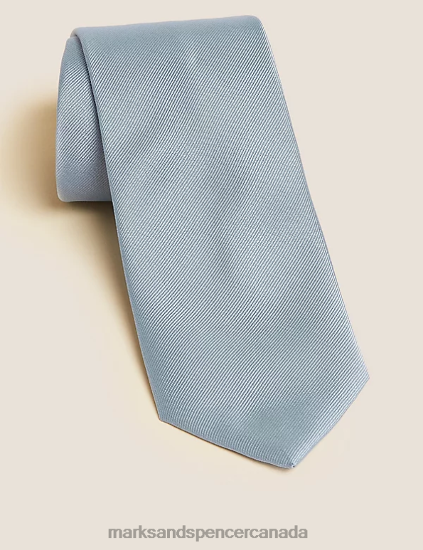 Men Light Blue Accessories Marks & Spencer Machine Washable Tie 20VTD6973 - Marks and Spencer online