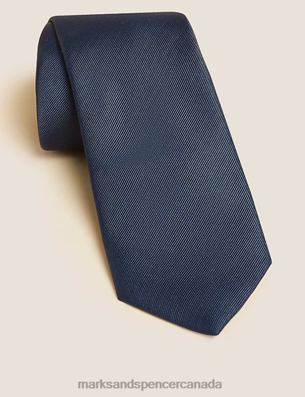 Men Navy Accessories Marks & Spencer Machine Washable Tie 20VTD6974 - Marks and Spencer Canada locations