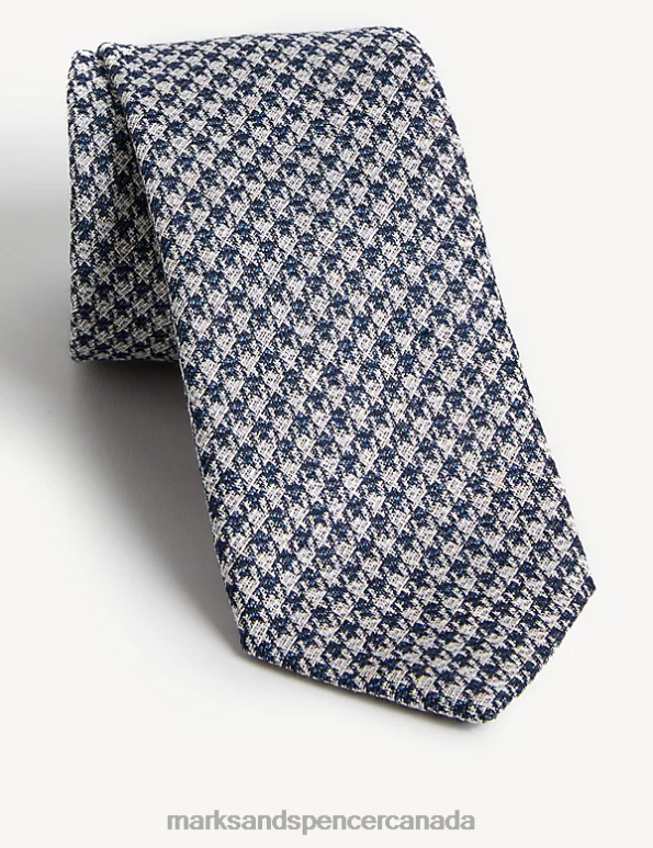 Marks and Spencer Canada - Men Navy Mix Accessories Marks & Spencer Micro Puppytooth Tie 20VTD6348