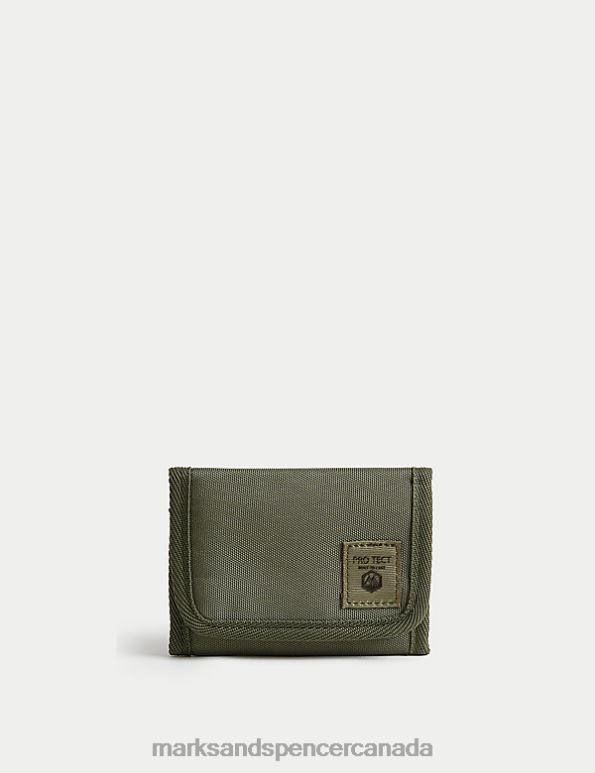 Marks and Spencer near me - Men Khaki Accessories Marks & Spencer Recycled Polyester Pro-Tect Bi-fold Wallet 20VTD5654