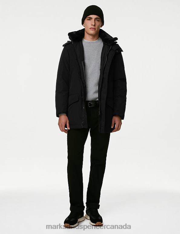 Marks and Spencer near me - Men Black Clothing Marks & Spencer Feather and Down Parka with Stormwear 20VTD5997