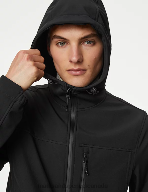 Men Black Clothing Marks & Spencer Fleece Lined Anorak with Stormwear 20VTD4739 - Marks and Spencer online