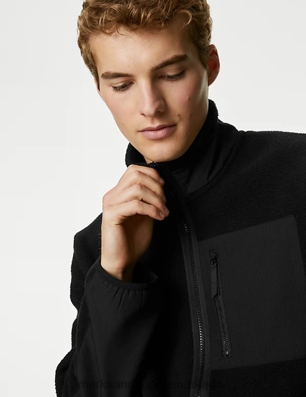 Marks and Spencer near me - Men Black Clothing Marks & Spencer Polar Fleece Zip Up Jacket 20VTD5873